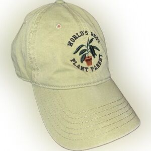 Mad Engine Green Canvas Embroidered Plant Parent Ball Cap Hat Adjustable Cotton